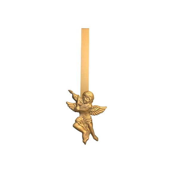 Unbranded Other - Vintage Gold Metal Cherub Angel Cupid Over the Door Wreath Hanger